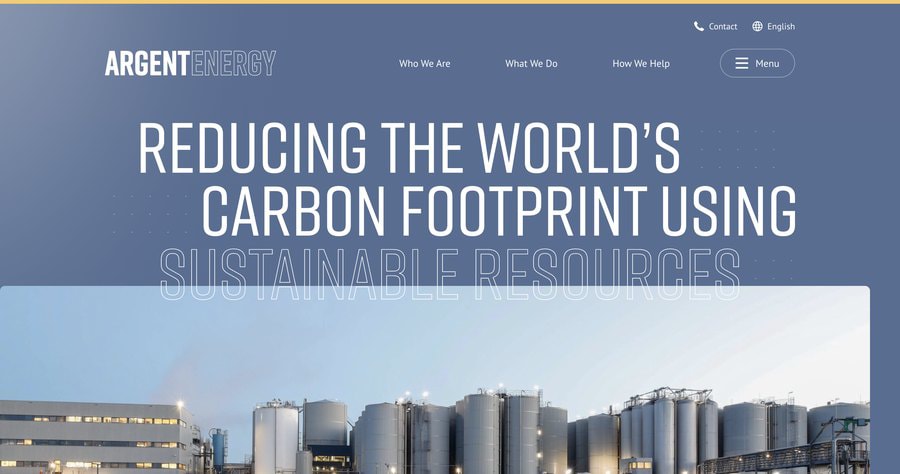 Screenshot of the Argent Energy site homepage